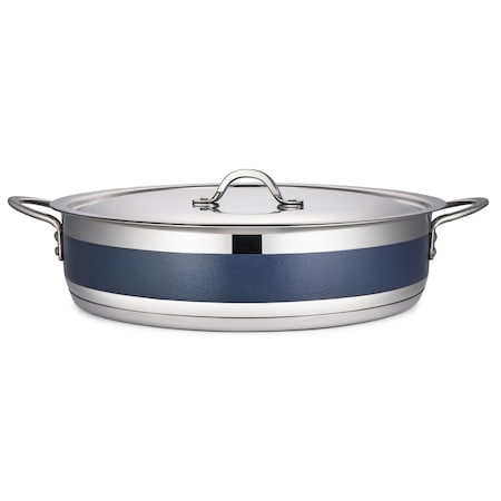 Bon Chef Country French 2 Pot W/Cover 14 3/4" Dia X 3 3/8" H  9 Qt - Cobalt Blue 71032-CF2-CB